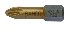 Bahco 62TIN/PZ1 Tin bit for Pozidriv head screws, 25mm, in plastic box of 10 pcs