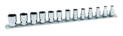 Bahco 6713MH 1/4" socket set on rail