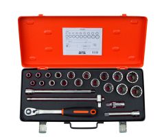 Bahco 7823DZS 1/2" socket set, AF, 23 pcs